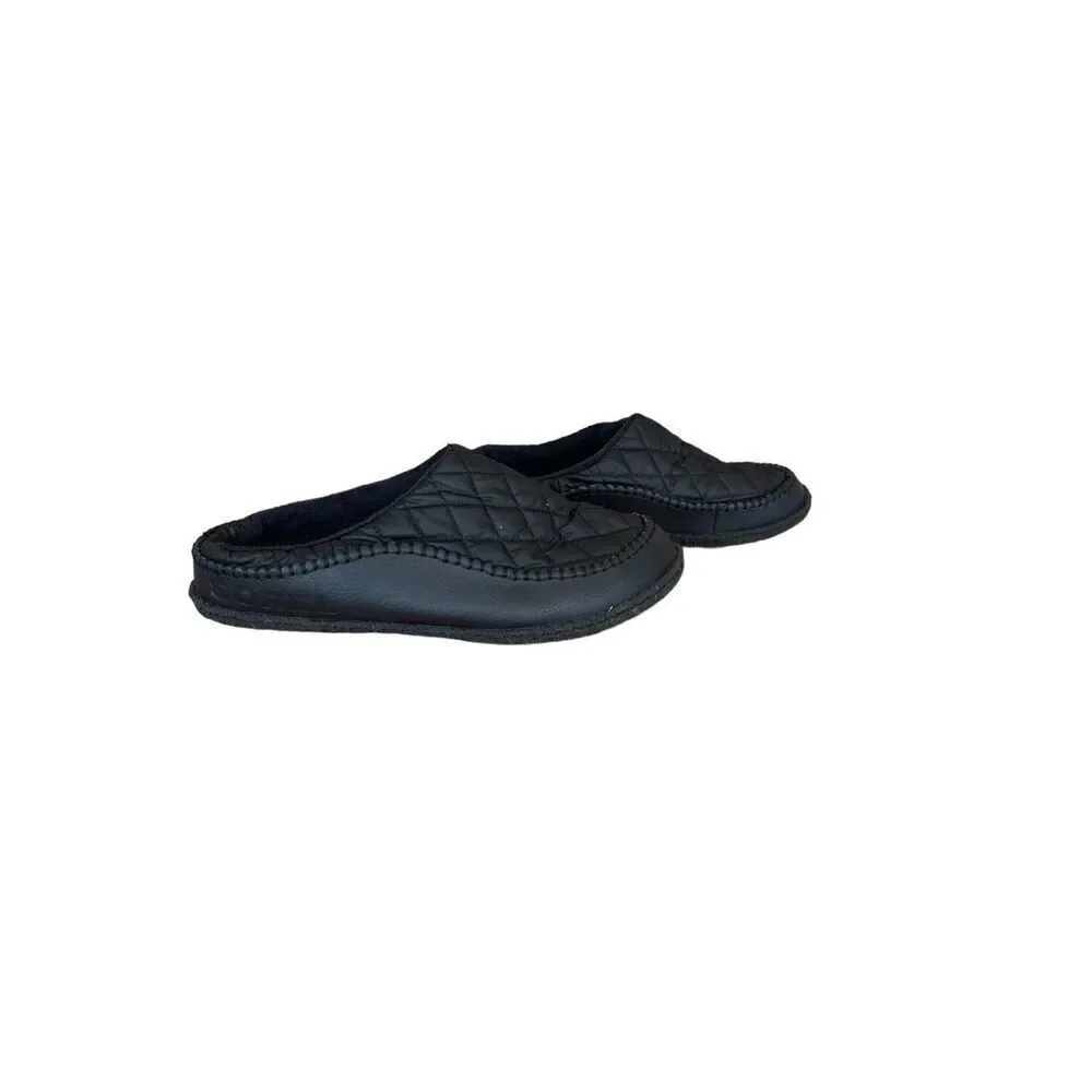 Sorel Mens Black Burma Cozy Mule Slip-On Quilted Puffer Flat Mule Slippers Sz 9